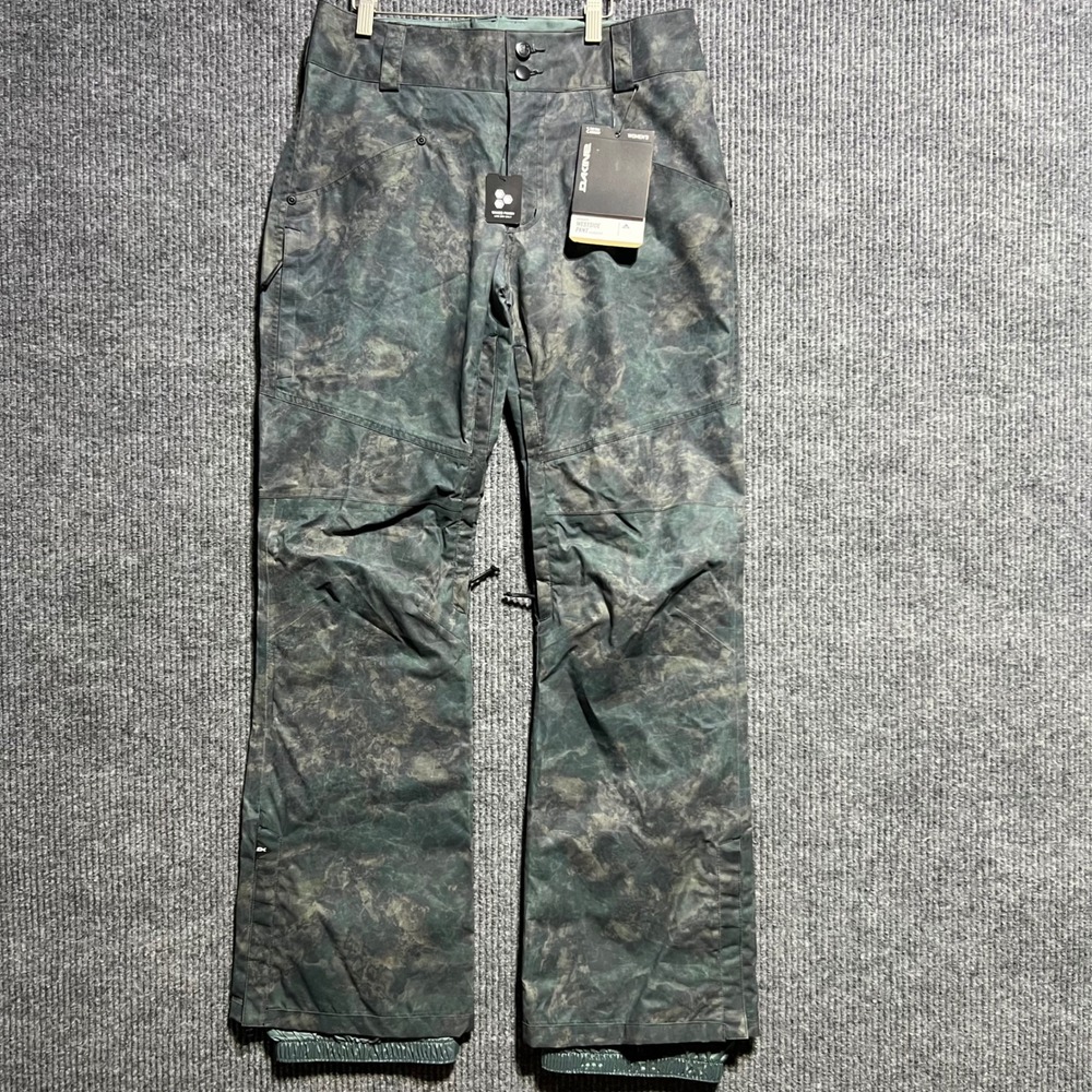 Dakine Westside Pant Women M Green Camo Snowboard Ski Waxed Finish 10K New